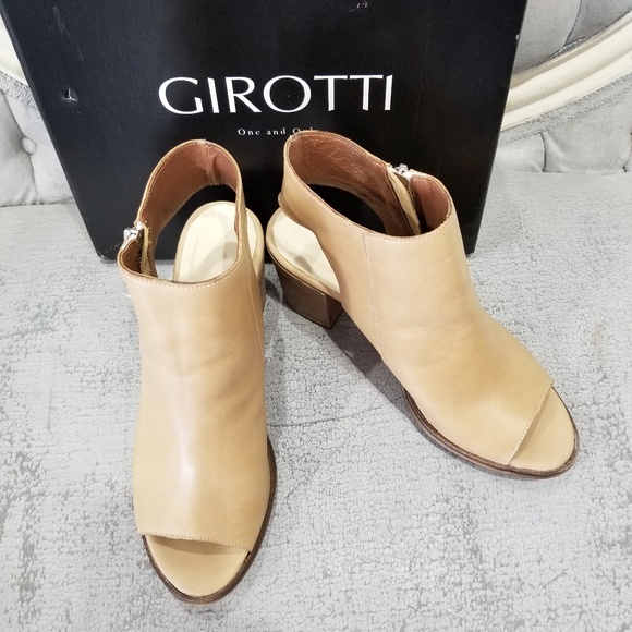 Girotti Shoes Girotti Italian Leather Peeptoe Heels Size